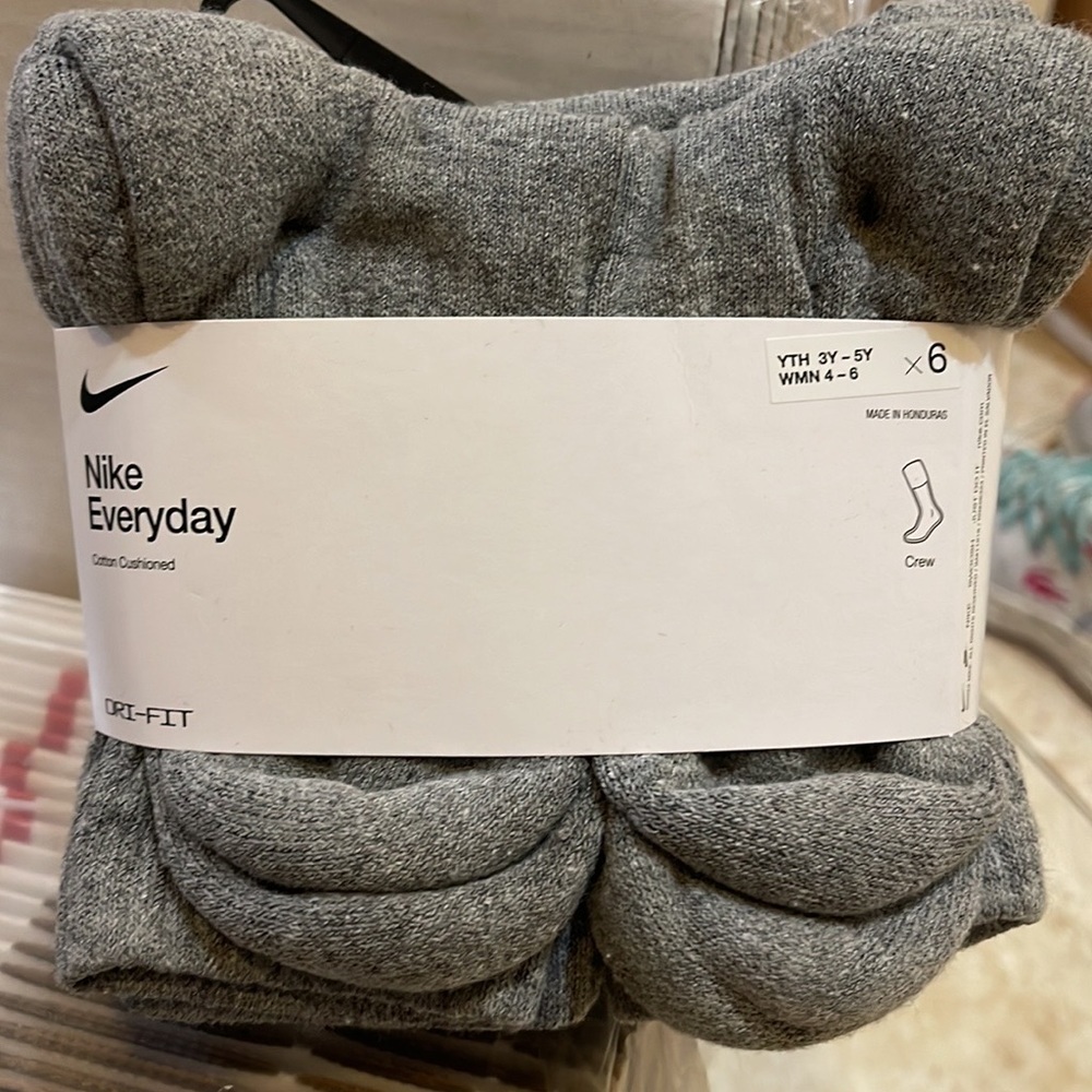 NIKE EVERYDAY CUSHIONED CREW 6 pairs SOCKS set NWT - Picture 16 of 16